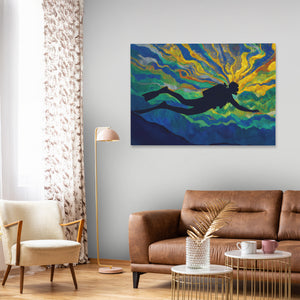 Divers Golden Ascent - Luxury Wall Art