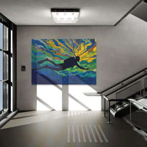 Divers Golden Ascent - Luxury Wall Art