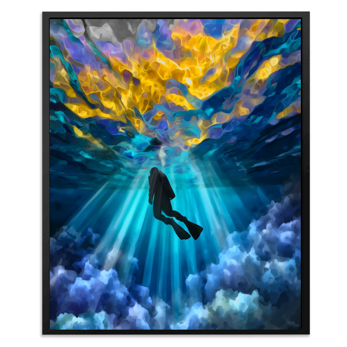 Diver's Golden Descent