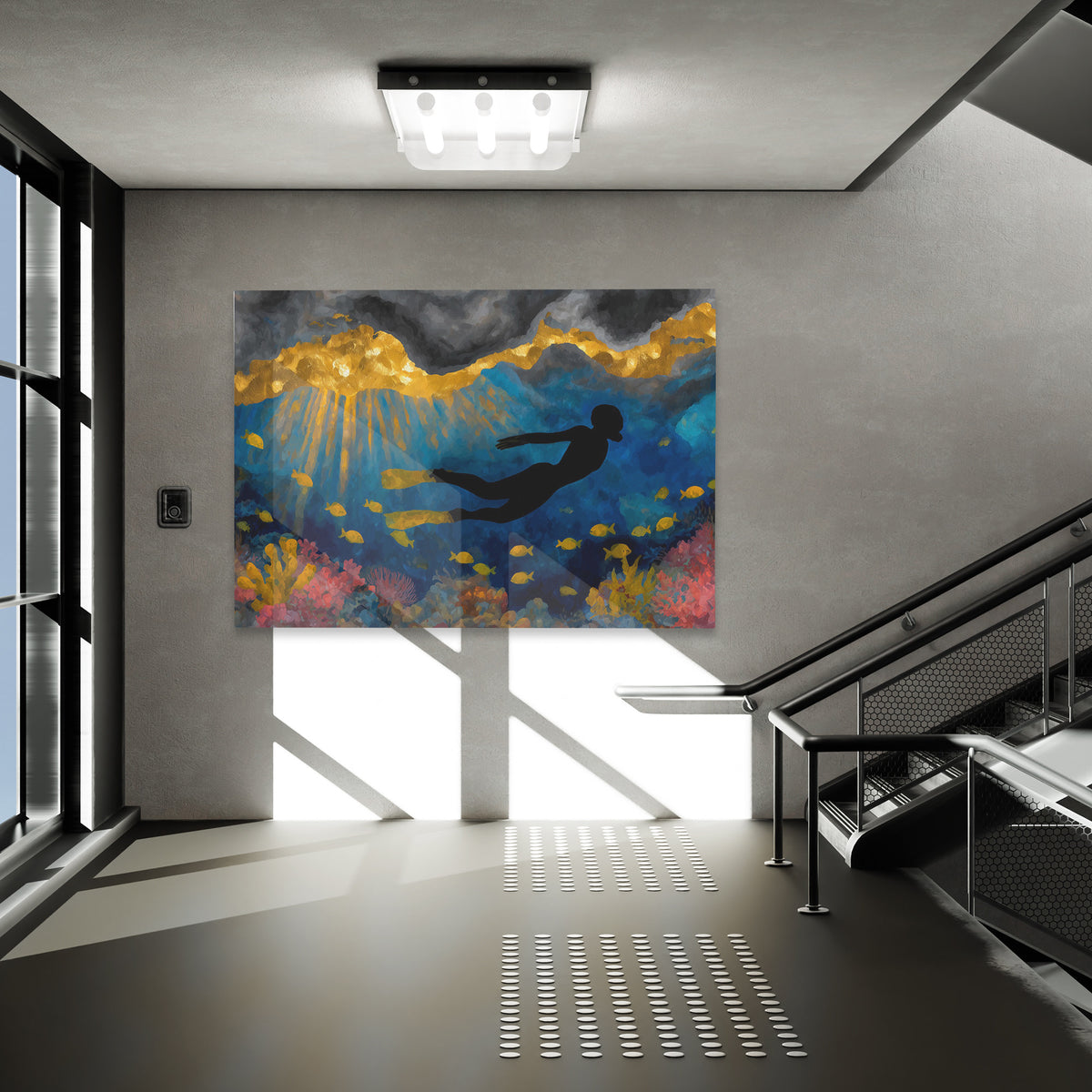 Divers Golden Reef - Coastal Art