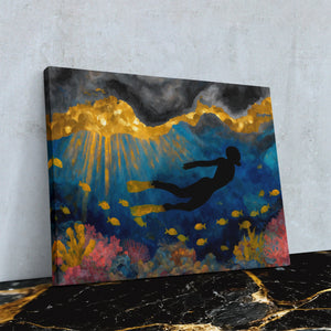 Divers Golden Reef - Luxury Wall Art