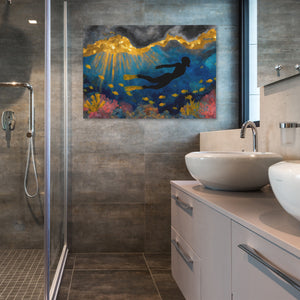 Divers Golden Reef - Luxury Wall Art