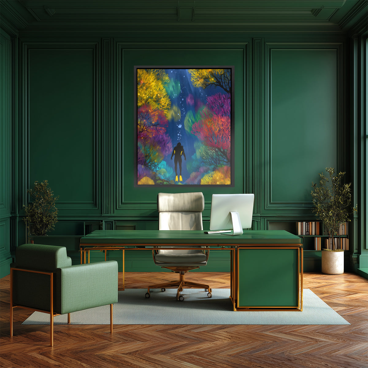 Diver's Luminous Garden