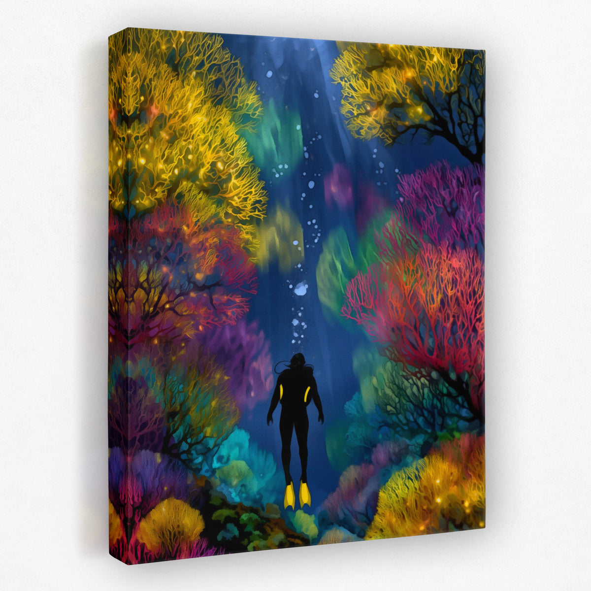 Diver's Luminous Garden