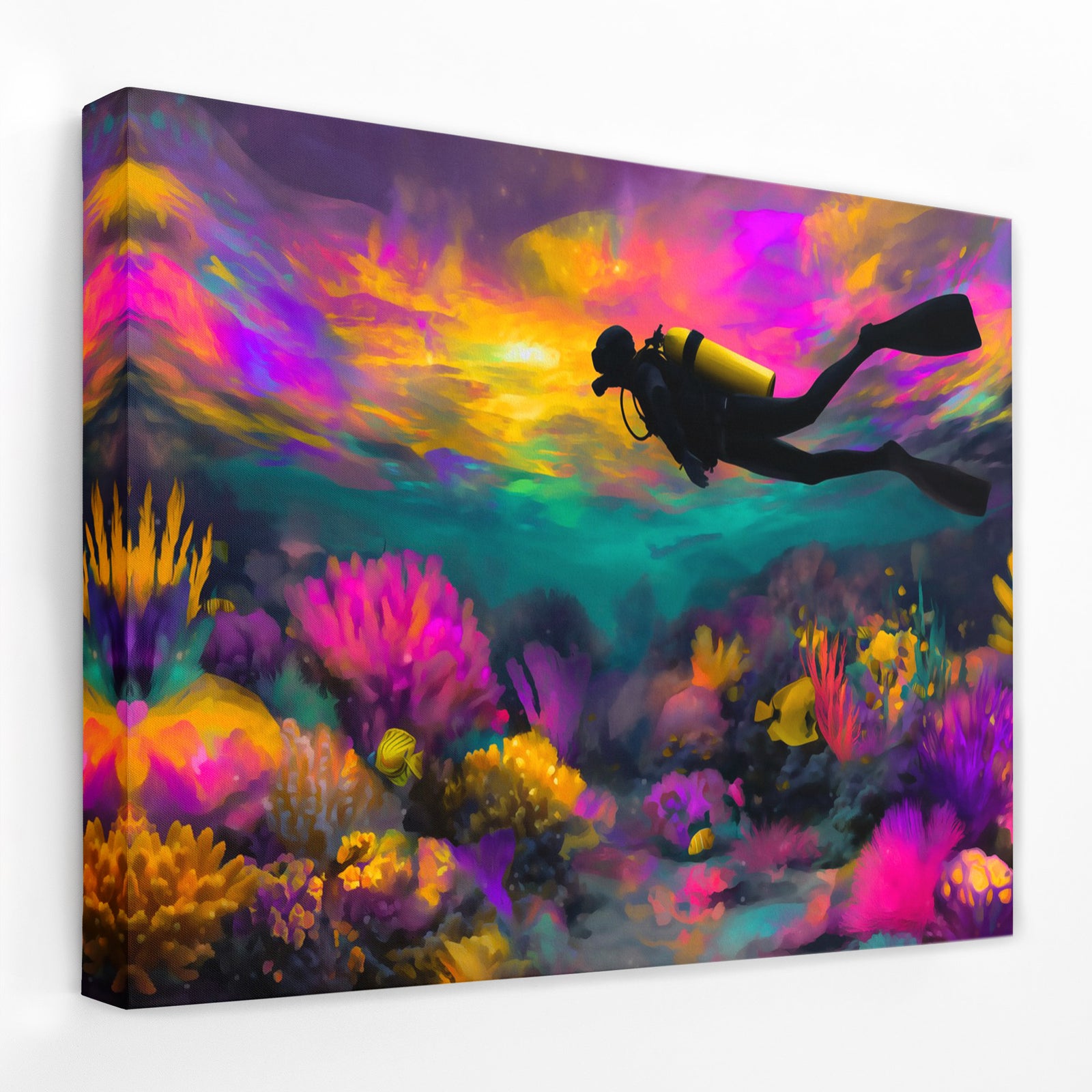 Divers Neon Depths - Luxury Wall Art