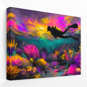 Divers Neon Depths - Luxury Wall Art