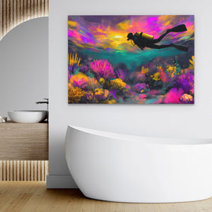 Divers Neon Depths - Luxury Wall Art
