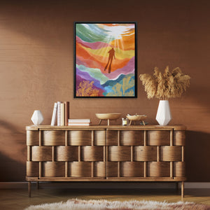 Diver's Rainbow Depths - Luxury Wall Art