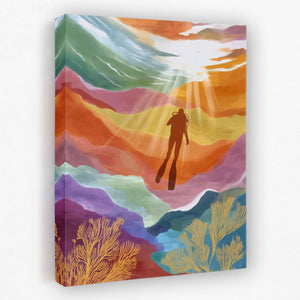 Diver's Rainbow Depths - Luxury Wall Art