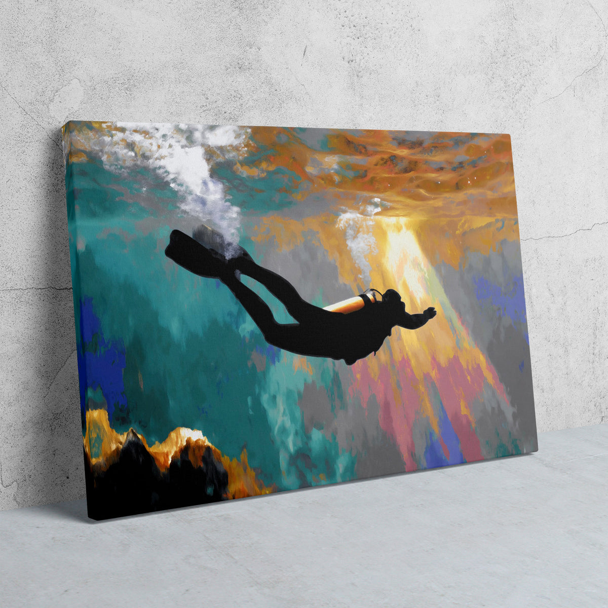 Divers Sunlit Descent - Luxury Wall Art
