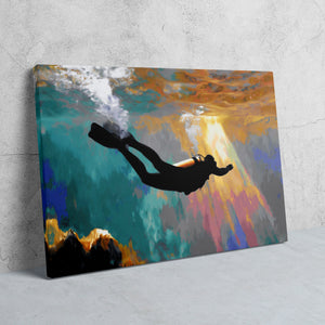 Divers Sunlit Descent - Luxury Wall Art