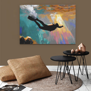 Divers Sunlit Descent - Luxury Wall Art