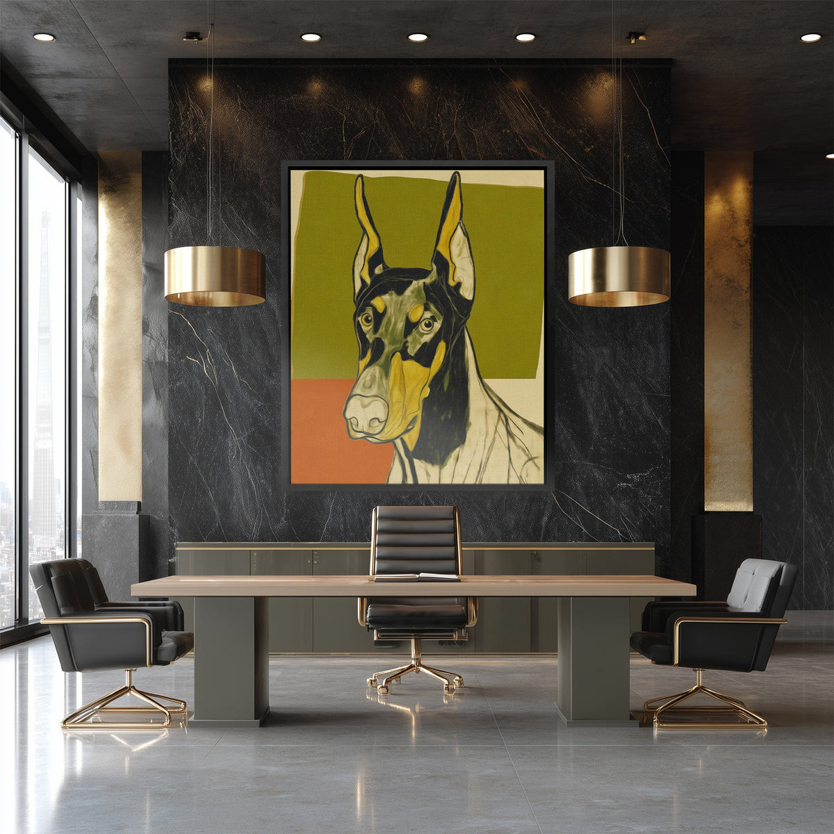 Doberman Autumn Watch - Luxury Wall Art