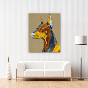 Doberman Geometric Profile — Doberman Geometric Profile New   Striped Wall 219