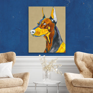 Doberman Geometric Profile — Doberman Geometric Profile Two Chairs Blue Walls2 299