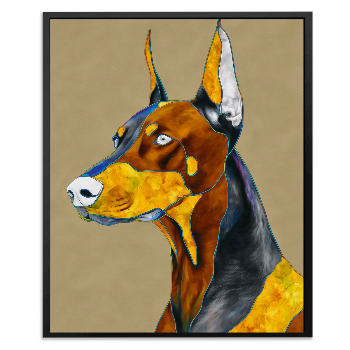 Doberman Geometric Profile — Doberman Geometric Profile Front Facing Portrait2 139
