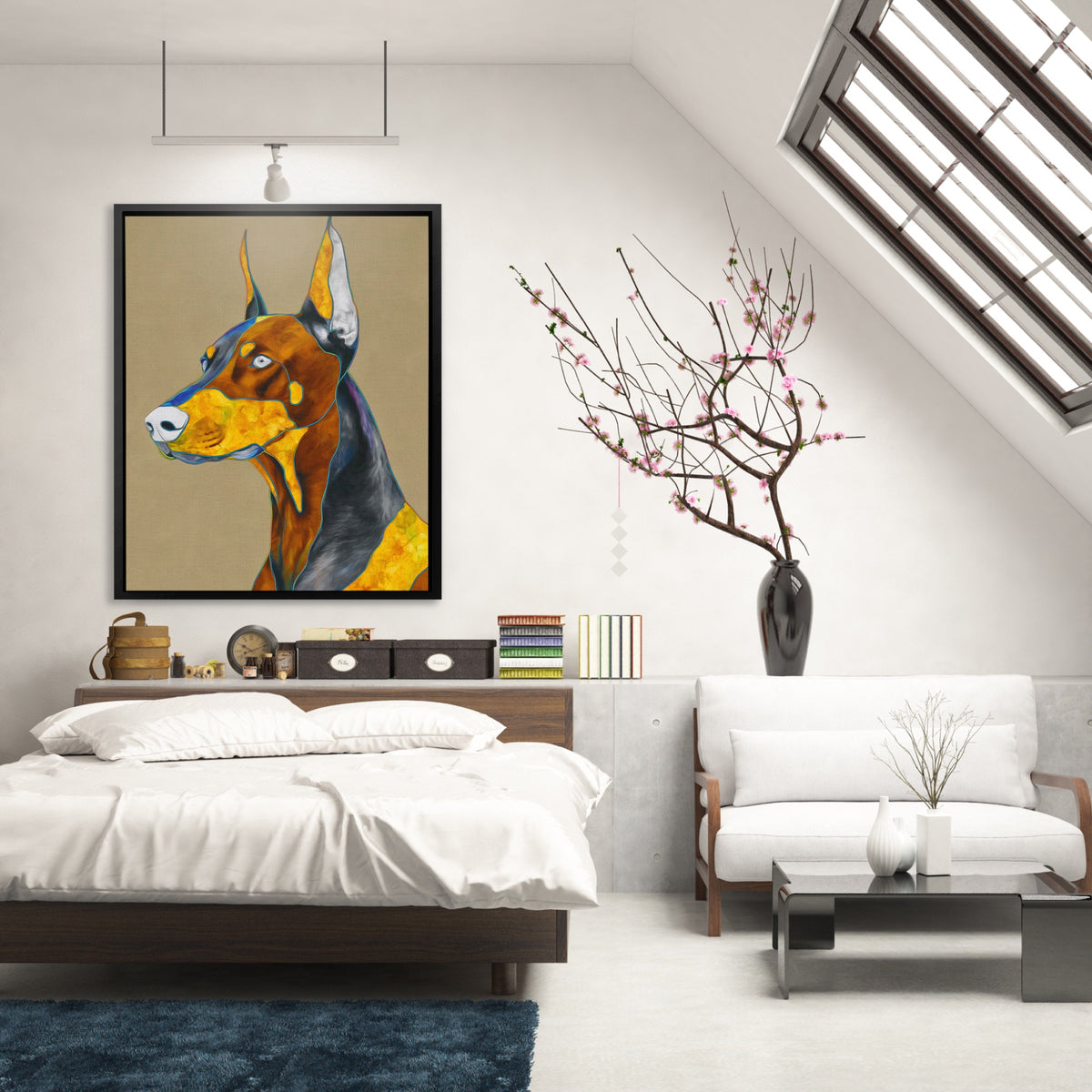Doberman Geometric Profile — Doberman Geometric Profile Lighted Room 159