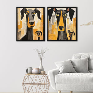 Doberman Pack Canvas (2) Set - Luxury Wall Art