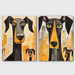 Doberman Pack Canvas (2) Set - Luxury Wall Art