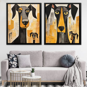 Doberman Pack Canvas (2) Set - Luxury Wall Art