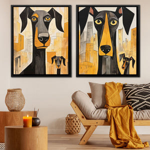 Doberman Pack Canvas (2) Set - Luxury Wall Art