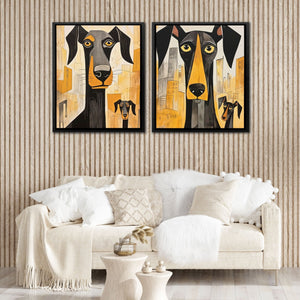 Doberman Pack Canvas (2) Set - Luxury Wall Art