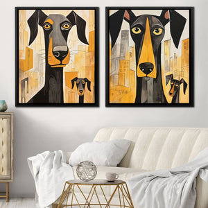 Doberman Pack Canvas (2) Set - Luxury Wall Art