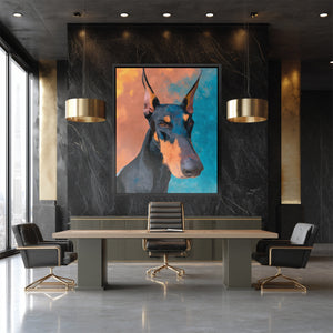 Doberman Sunset Watch - Luxury Wall Art
