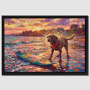 Dog Golden Surfboard — Dog Golden Surfboard Close Up Landscape 11