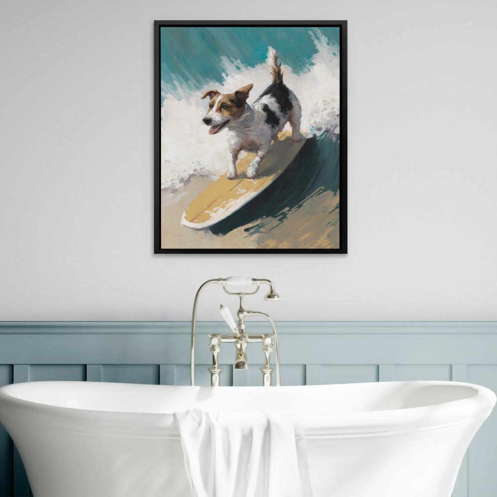 Dog On A Wave - Luxury Wall Art