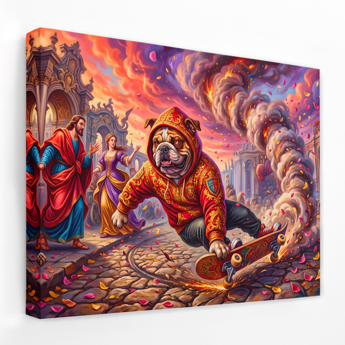 Dog Skateboard Renaissance — Dog Skateboard Renaissance Landscape   Side View   Mirror Wrap 76