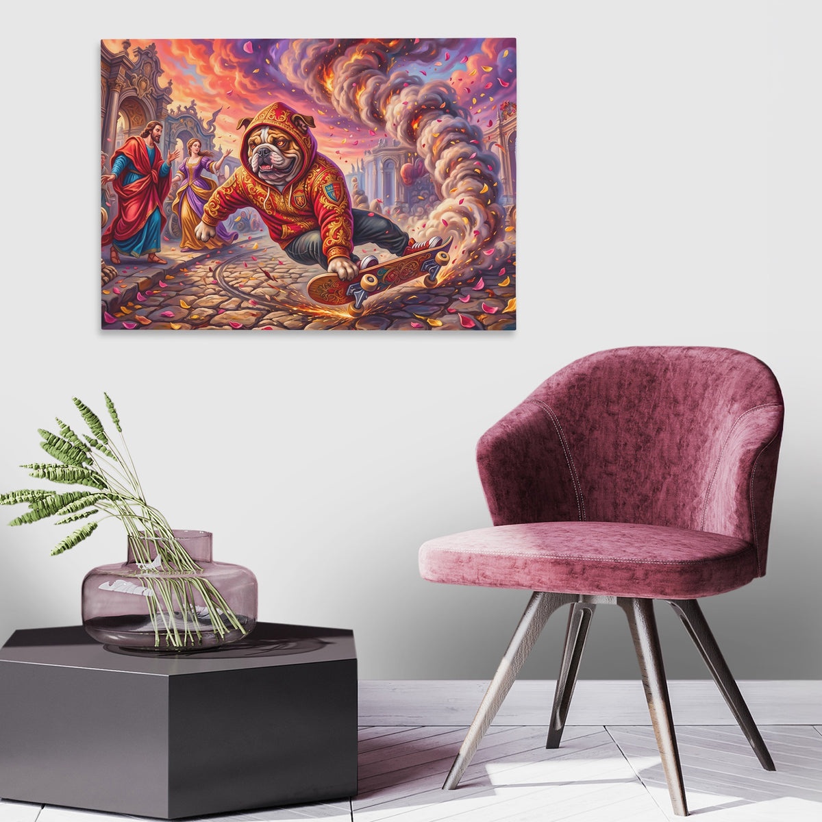 Dog Skateboard Renaissance — Dog Skateboard Renaissance New   Land Purple Chair 140