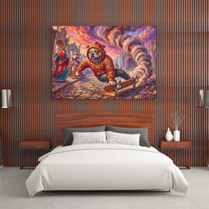 Dog Skateboard Renaissance — Dog Skateboard Renaissance Wood Bedroom   Landscape 204