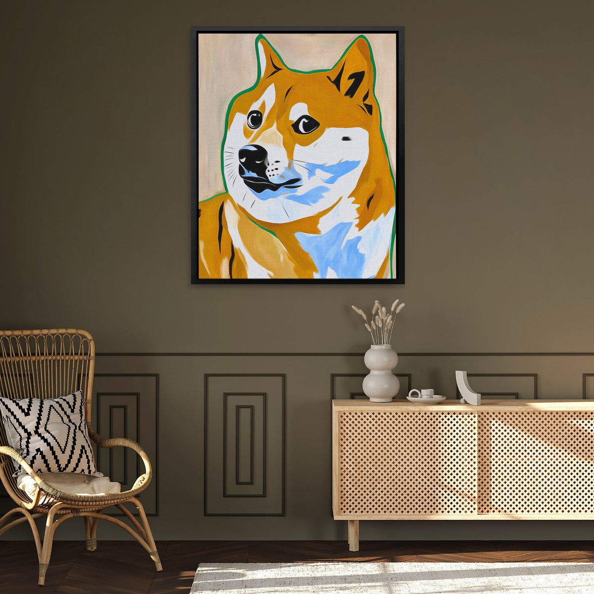 Doge Digital Dawn - Luxury Wall Art