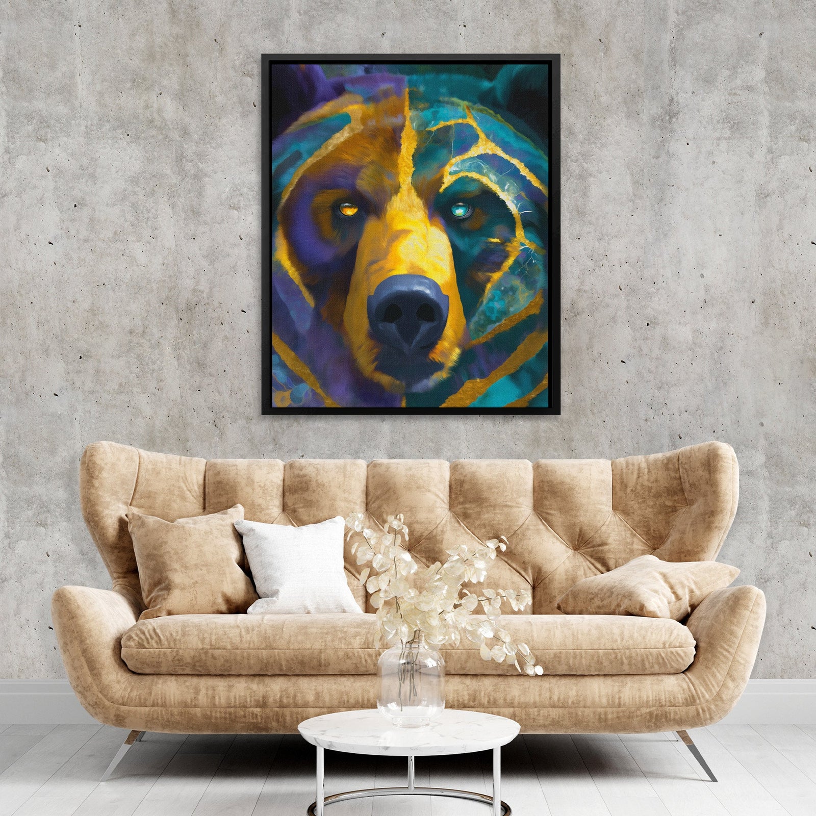 Dog's Teal Dreams - Luxury Wall Art