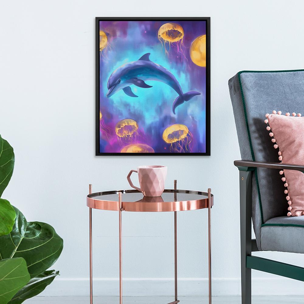 Dolphin and Jellies - Luxury Wall Art