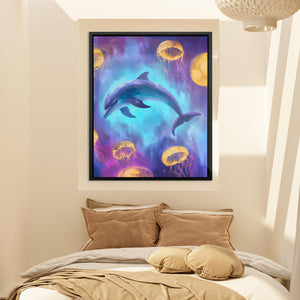 Dolphin and Jellies - Luxury Wall Art