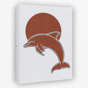 Dolphin and Sun Circle - Luxury Wall Art