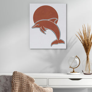 Dolphin and Sun Circle - Luxury Wall Art