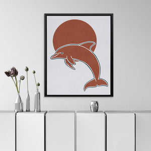 Dolphin and Sun Circle - Luxury Wall Art