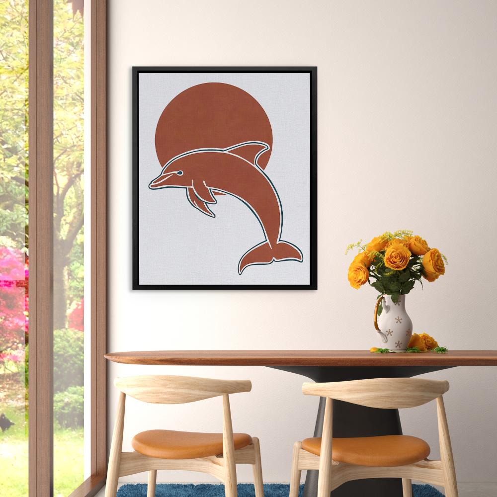 Dolphin and Sun Circle - Luxury Wall Art