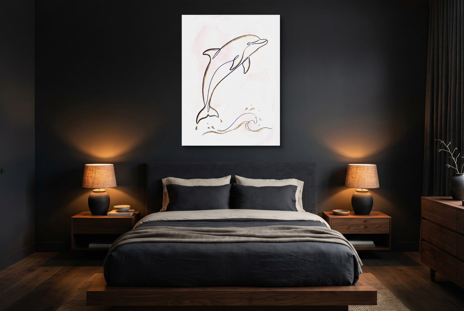 Dolphin Arc — dolphin arc white studio framed black