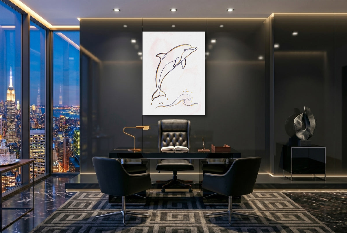 Dolphin Arc — dolphin arc office with city view 3 1port flush print