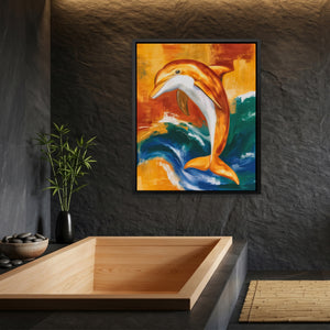 Dolphin Arching Leap — Dolphin Arching Leap Bamboo Bathroom Port 72