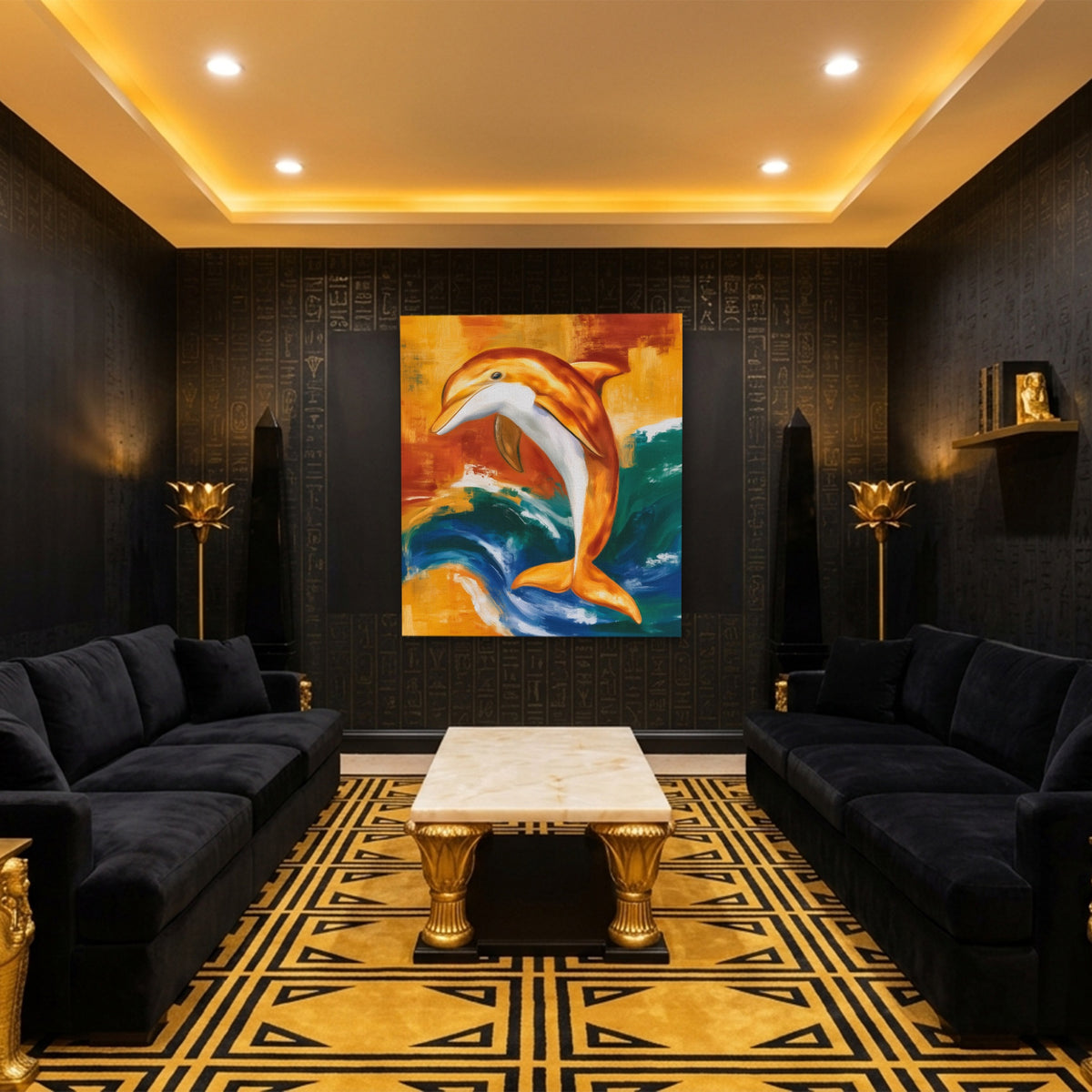 Dolphin Arching Leap — Dolphin Arching Leap Egyptian Room Port 144