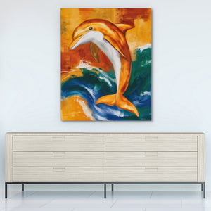 Dolphin Arching Leap — Dolphin Arching Leap White Wall 312