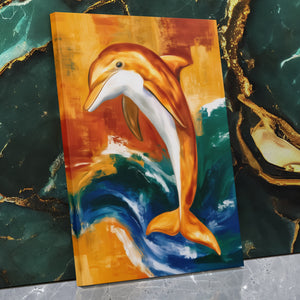 Dolphin Arching Leap — Dolphin Arching Leap Against Wall   Mirror Wrap V3 24