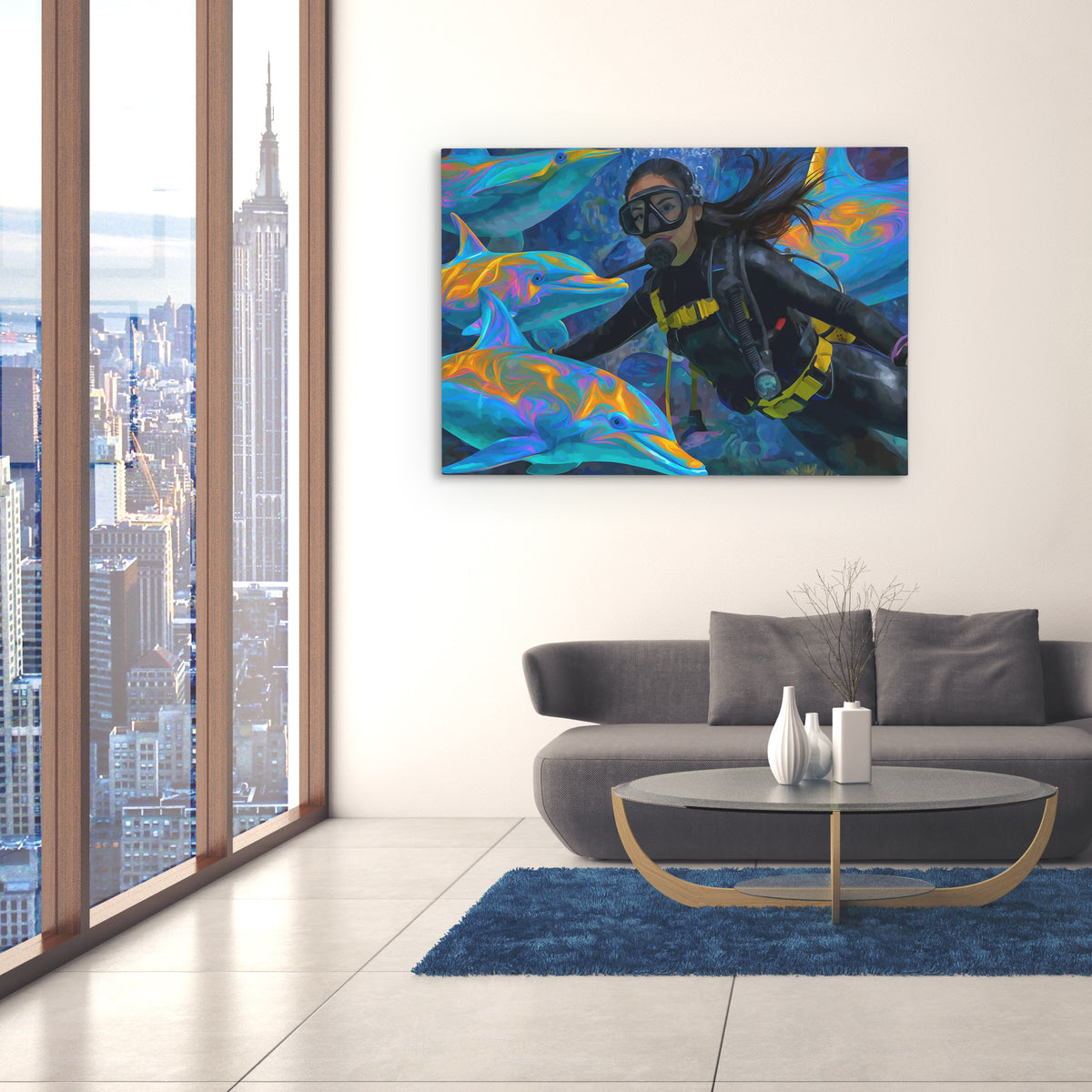 Dolphin Dive - Luxury Wall Art