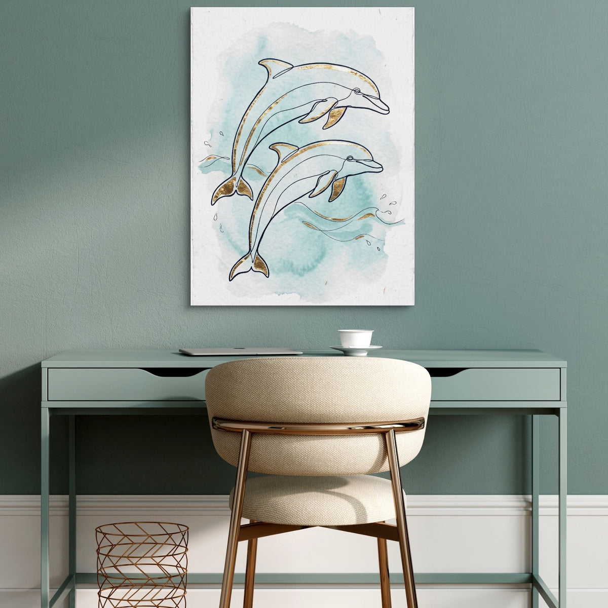 Dolphin Duo Ascent - Luxury Wall Art