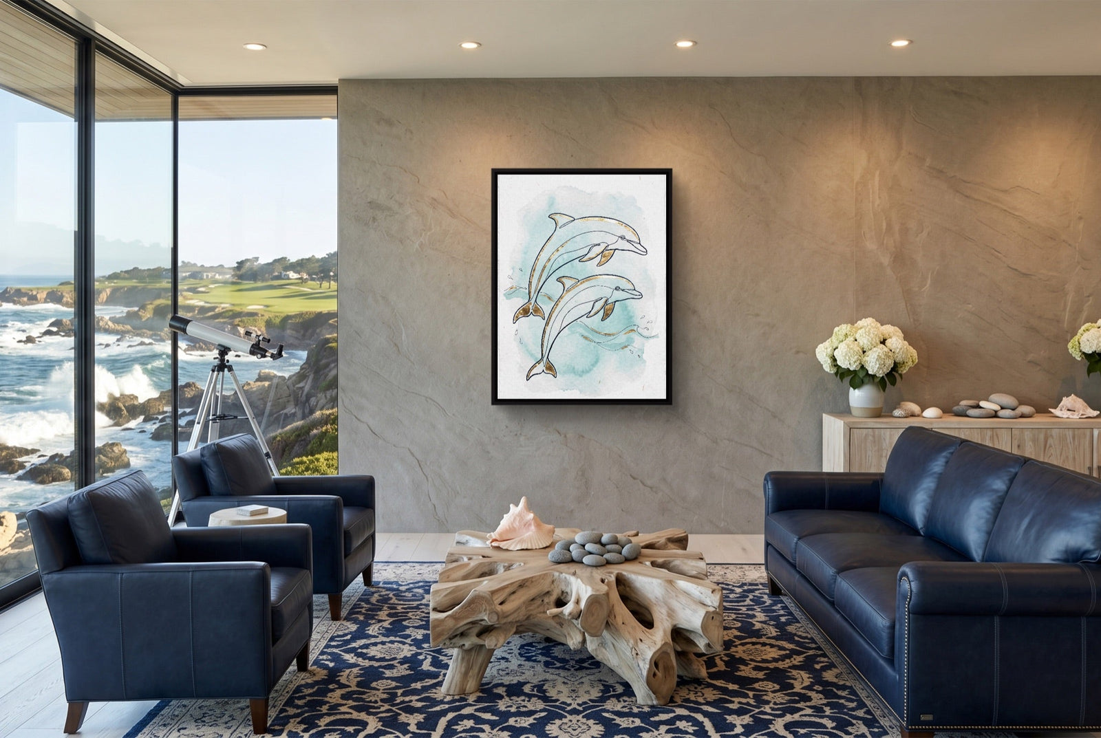 Dolphin Duo Ascent - Luxury Wall Art
